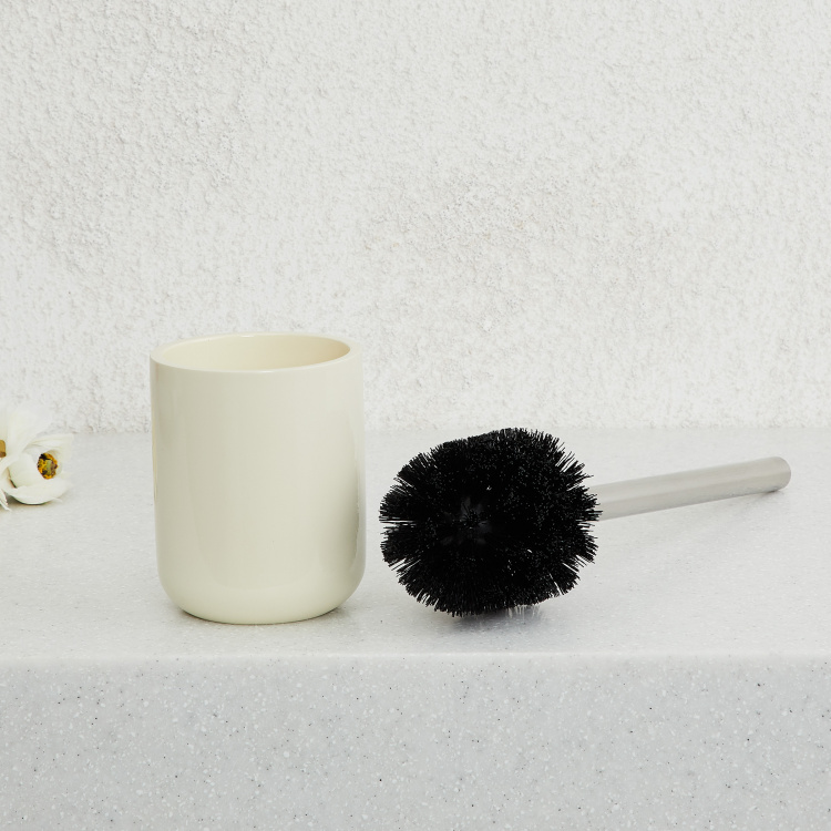 Marshmallow Polyresin Toilet Brush with Holder