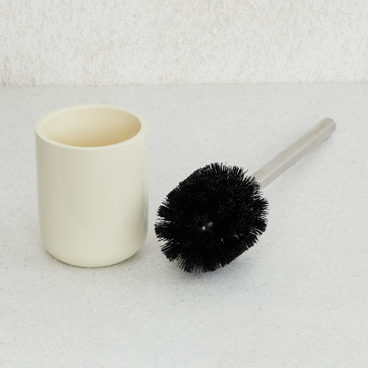 Marshmallow Polyresin Toilet Brush with Holder