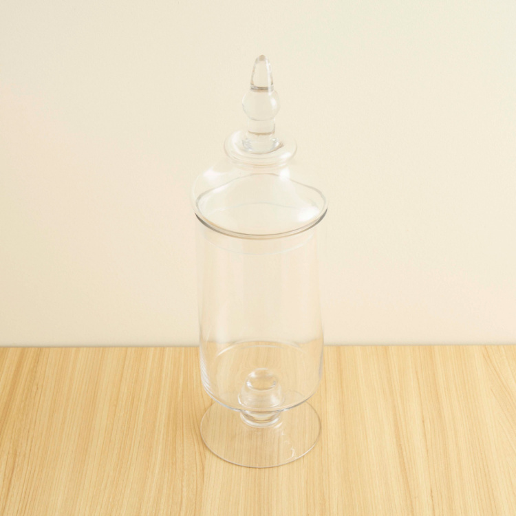 Contour-Clear Range - Table Glass - Candy Jar : 12.5 cm x 12.5 cm x 42 cm - Transparent