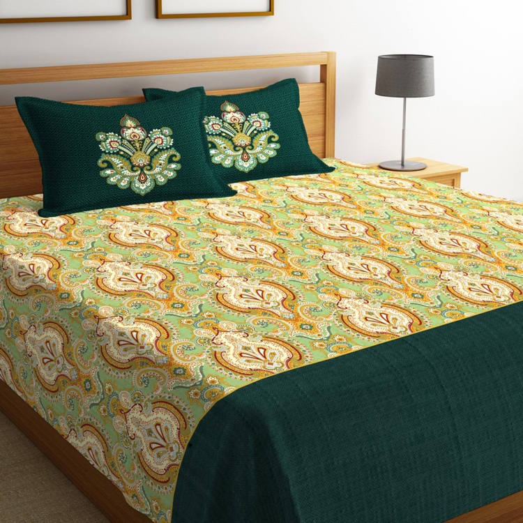 PORTICO NEW YORK Shubmangalam 3-Pc. Super King Bed Cover-274 x 274 cm
