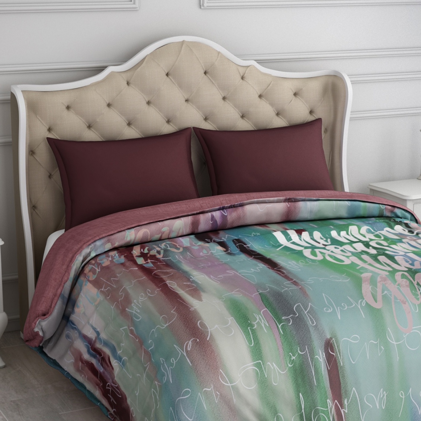 SPACES Printed Double Bed Comforter - 218 x 270 cm | Purple | Cotton