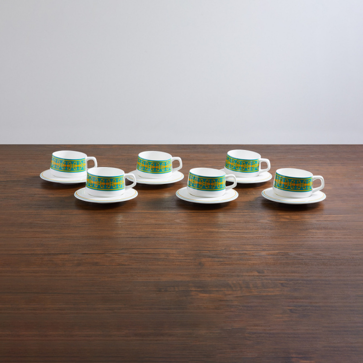 Manish Arora Printed Round Bone China Tea Set- 12 Pcs.