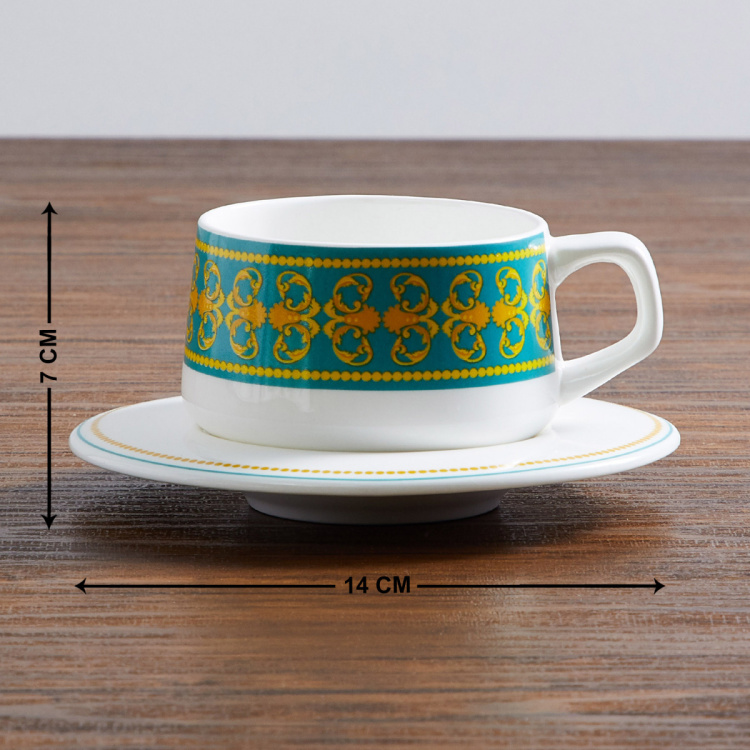 Manish Arora Printed Round Bone China Tea Set- 12 Pcs.
