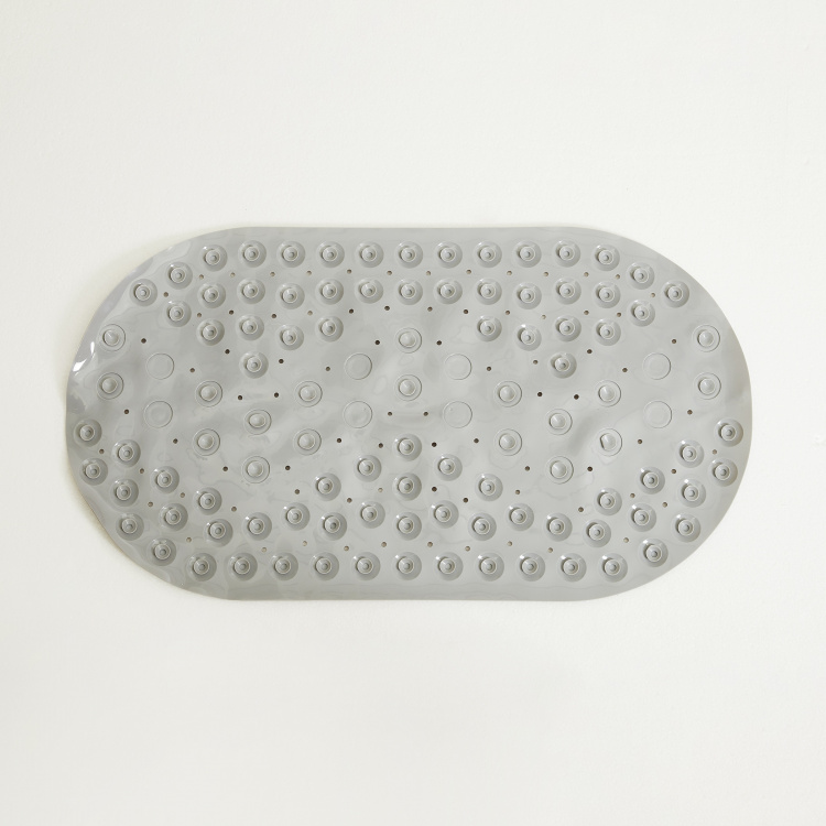 Titania Zigzag Solid PVC  Shower Mat  : 69 cm x 39 cm  Grey