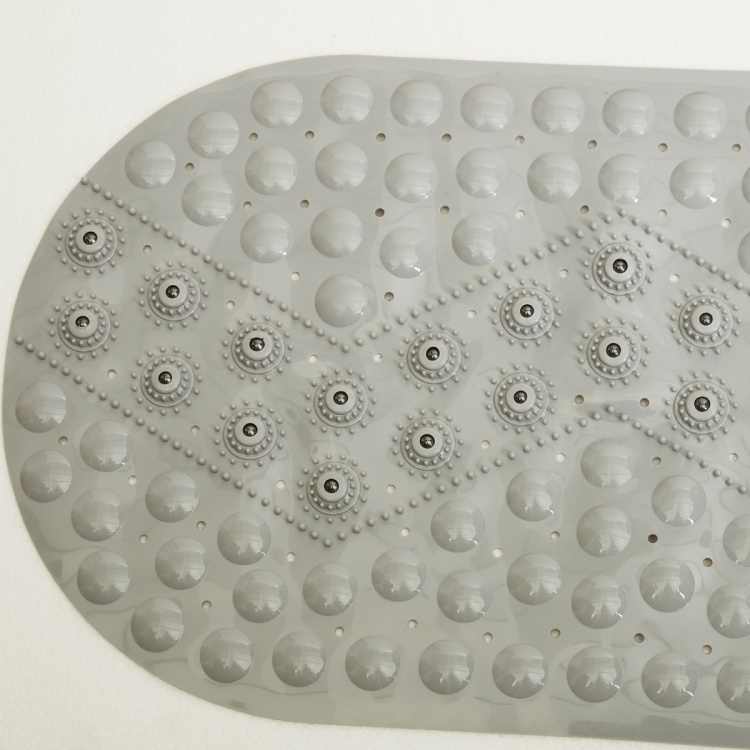 Titania Zigzag Solid PVC  Shower Mat  : 69 cm x 39 cm  Grey