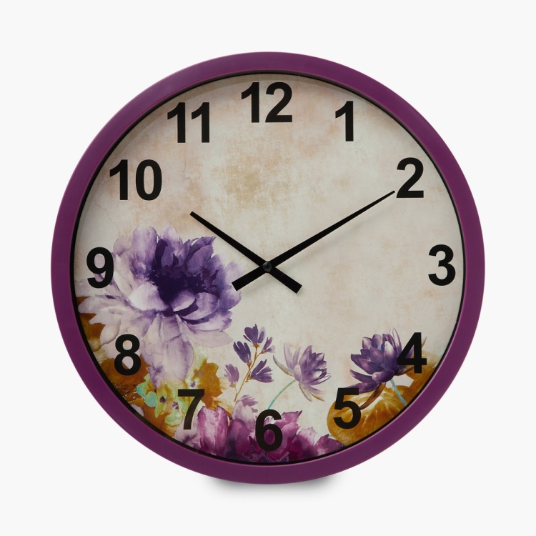 Casablanca Floral Print Wall Clock