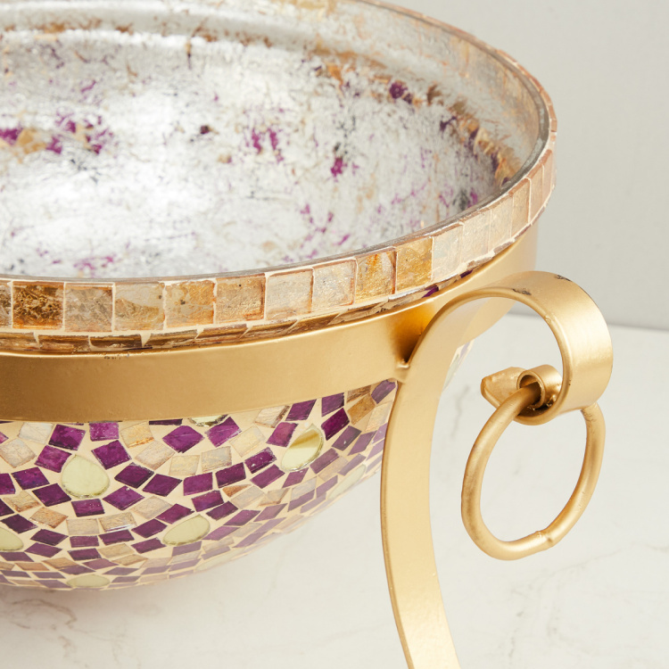 Splendid Textured Round Bowl with Stand