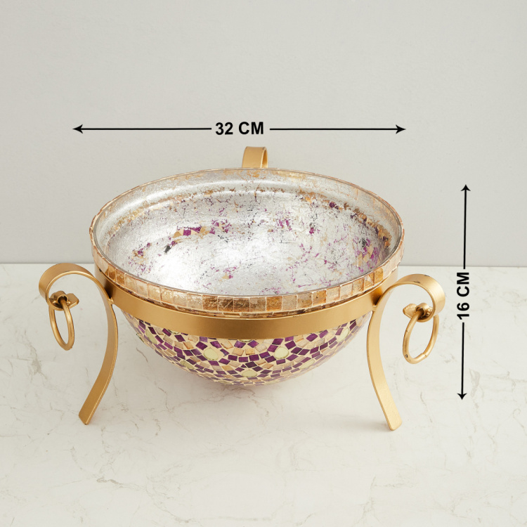 Splendid Textured Round Bowl with Stand