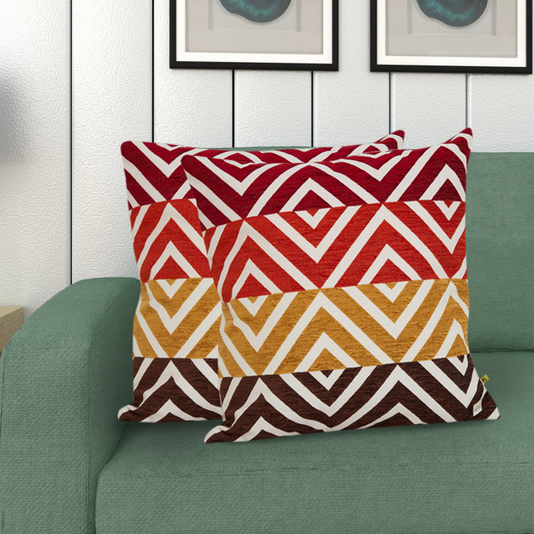 Celebration Geometric Print Cushion Covers - Set of 2 - 40 x 40 cm