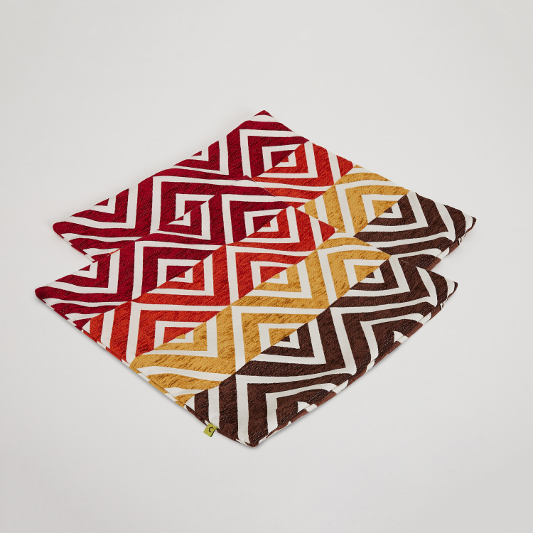 Celebration Geometric Print Cushion Covers - Set of 2 - 40 x 40 cm
