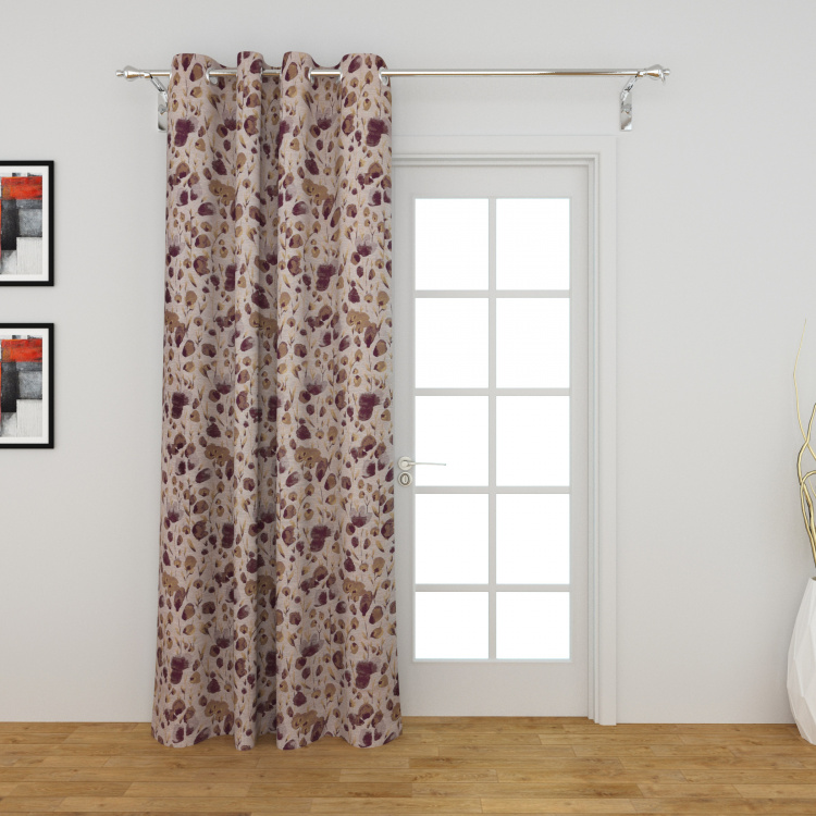 Matrix Floral Semi-Blackout Door Curtain