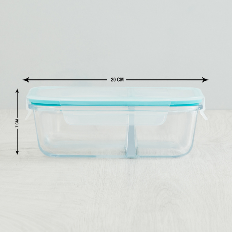 Palestine-Elacra Solid Jars - Glass -1040ml -Storage Box 20 cm  L x 14 cm  W x 7 cm  H -Transparent
