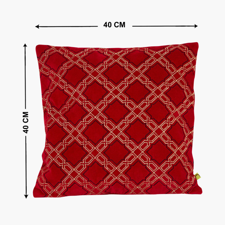 Matrix Embroidered Filled Cushion - 40x40 cm