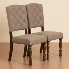 Tivoli Set of 2 Faux Leather Dining Chairs - Brown