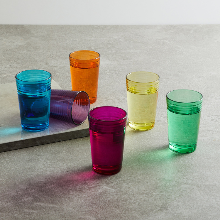 Carley Hoop Multicolour Textured Juice Glass - 207ml - Set of 6