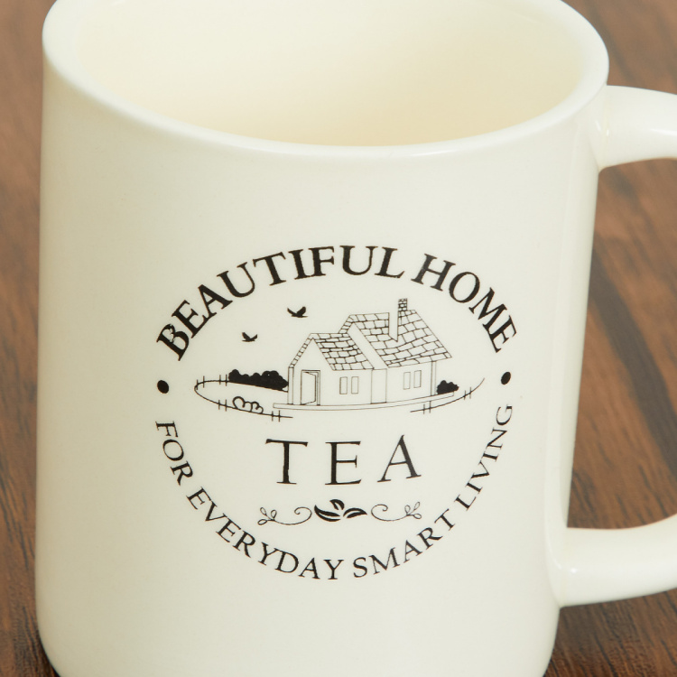 Beautiful Home Printed Cups - Bone China -230 ml -Tea Cup 11 cm  L x 7.5 cm  W x 9 cm  H -Beige