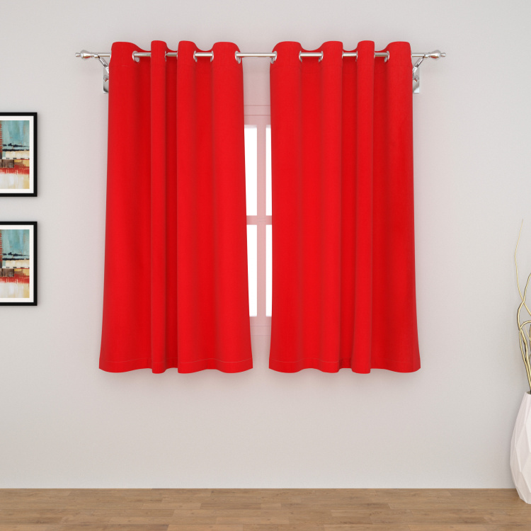 Saddle Set of 2 Solid Window Curtains - 135 X 160 cm