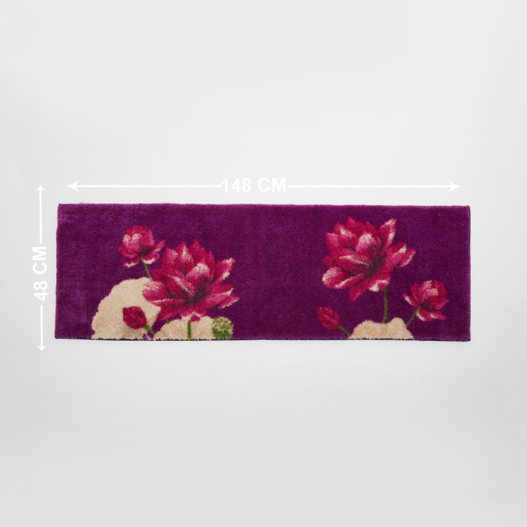 Hudson Floral Print Rectangular Anti-Slip Bath Runner