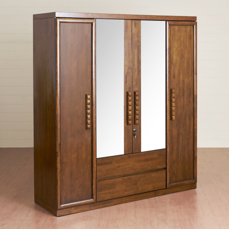 Tagetes Transitional Four Door Wardrobe with Mirrors