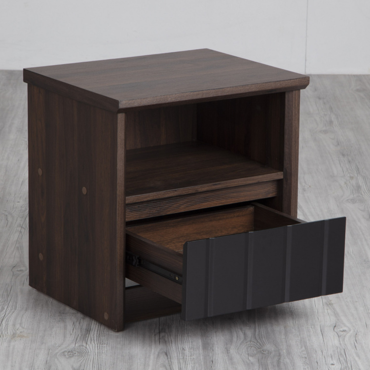 Lewis Night Stand With Single Drawer - Brown