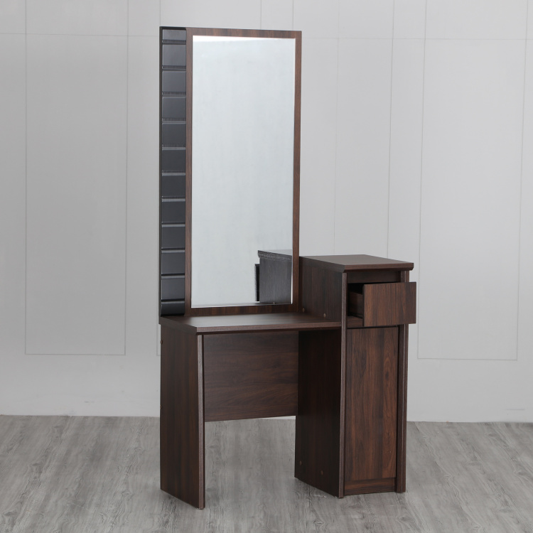 Lewis Soft-Close Dressing Table With Mirror - Brown
