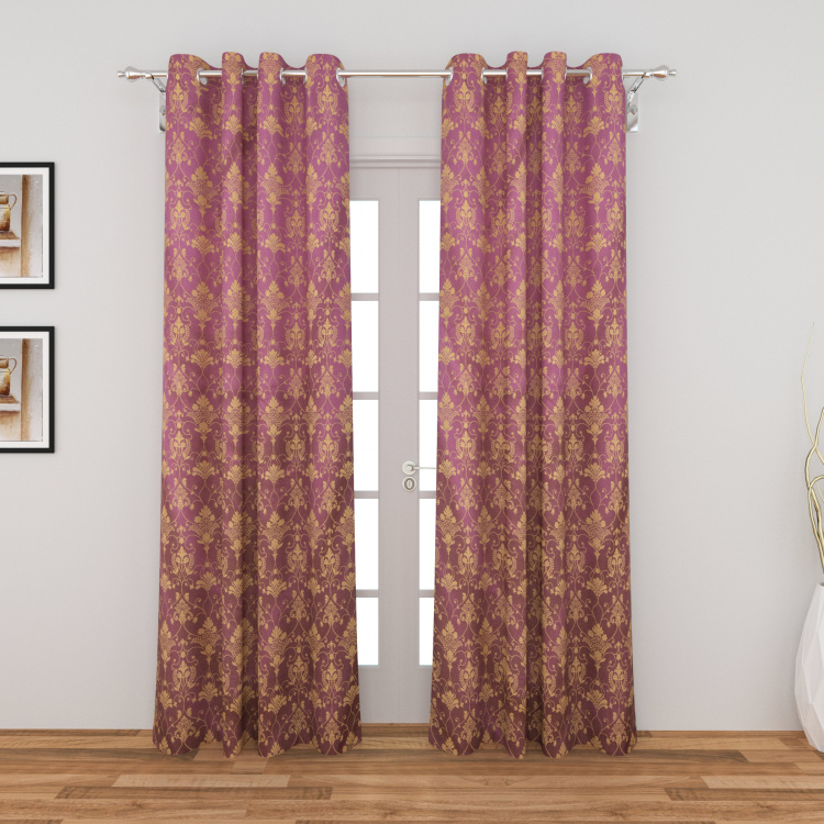 Griffin Viburnum Floral Blackout Door Curtain-Set Of 2 Pcs.