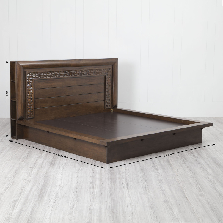 Rio - Zeus Low Platfrom King-Size Bed - 180 x 195 cm - Brown