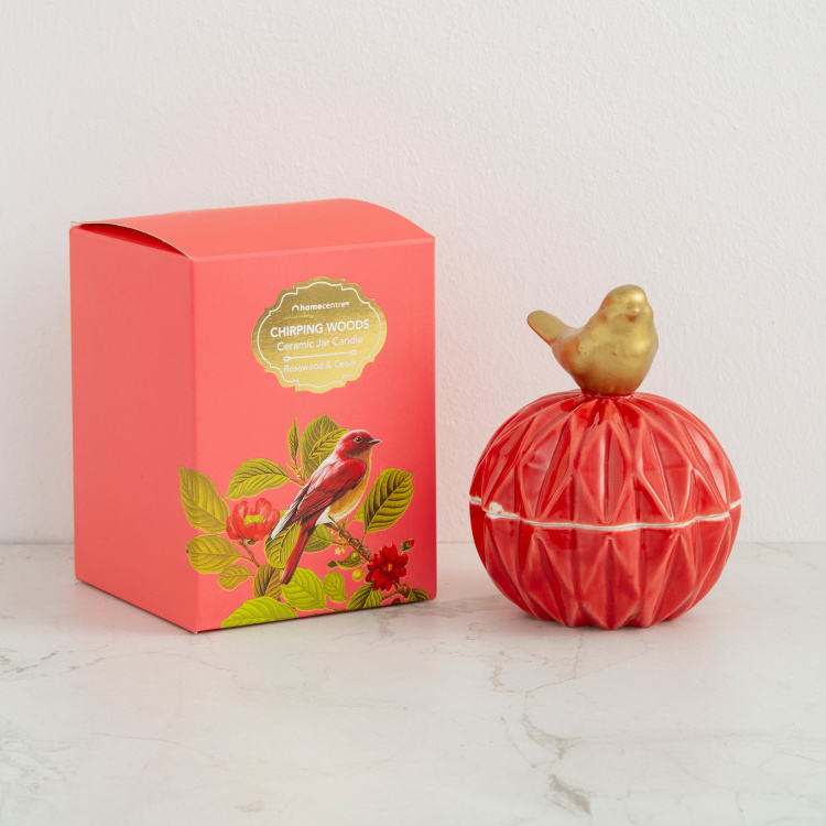 Redolance Woody & Earthy Jar Candle with Bird Accent