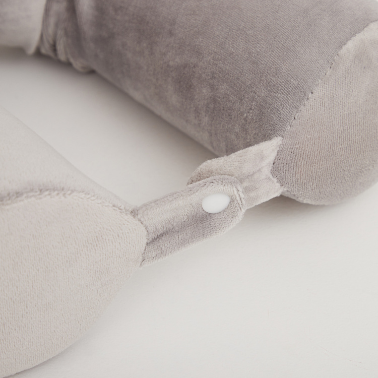 Slumber Twist Textured Memory Foam Cylindrical Pillow - Single Pc. - Memory Foam - 64 cm x 10 cm - Grey