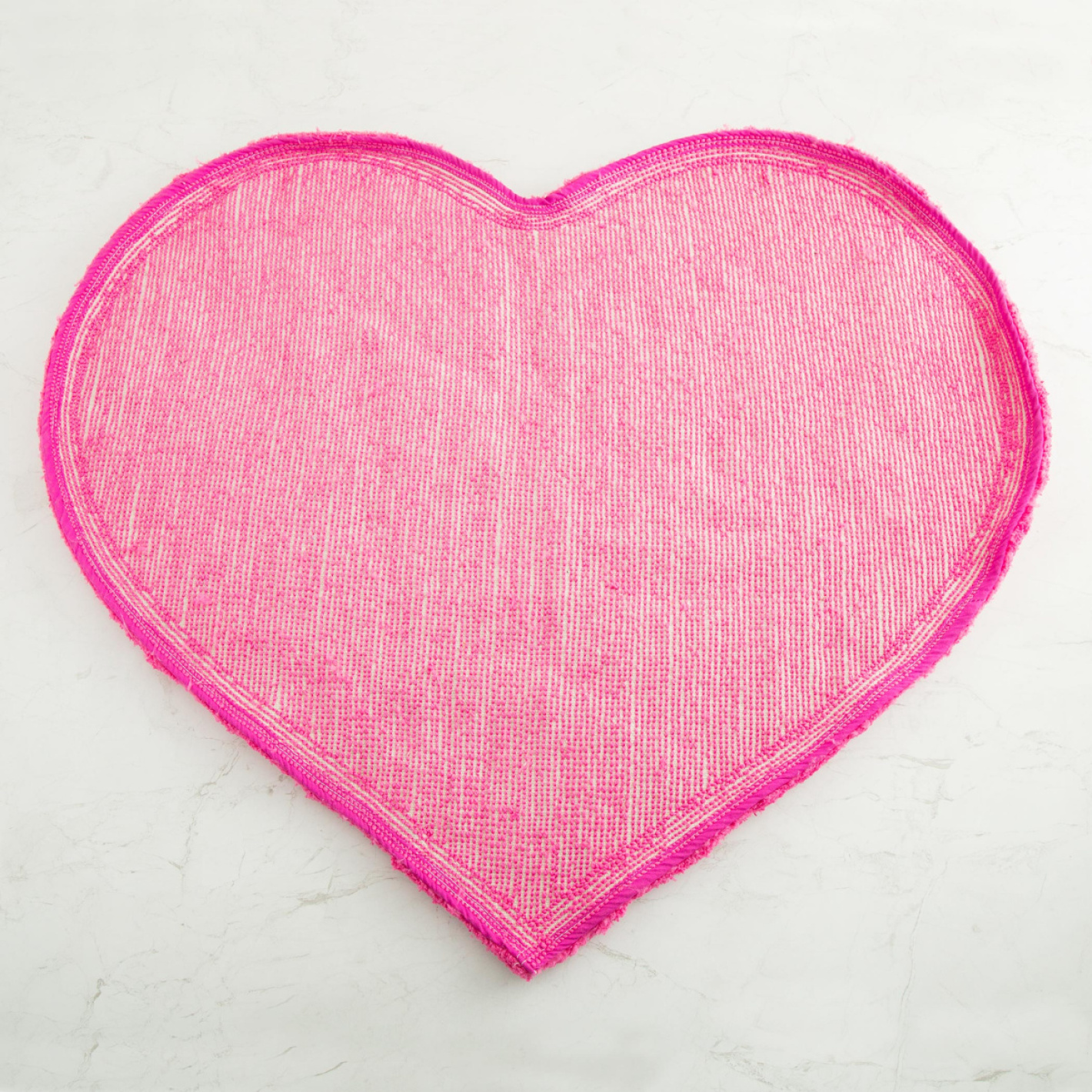 Fabulous 3 Solid Heart-Shaped Rug | Pink | Cotton