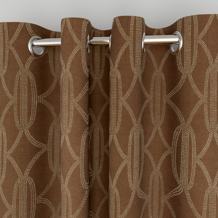 Seirra Fancy Set of 2 Jacquard Patterned Window Curtains - 110 X 160 cm