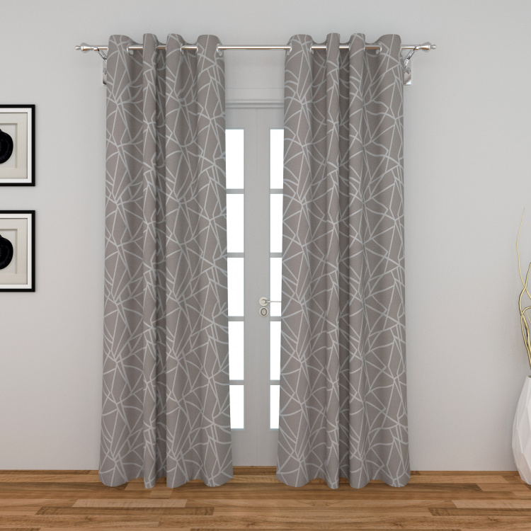 Seirra Fancy Contemporary Semi-Blackout Door Curtain-Set Of 2 Pcs.