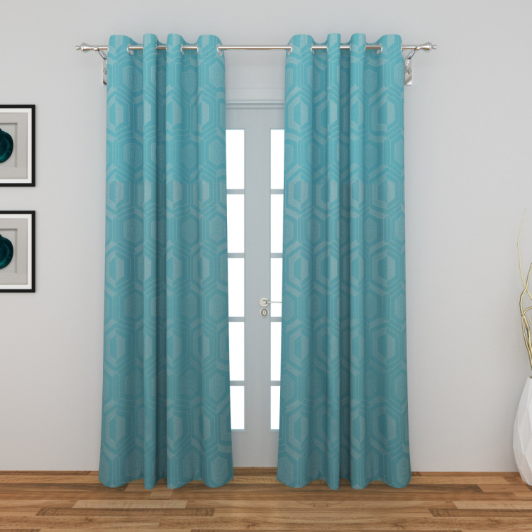 Seirra Fancy Contemporary Semi-Blackout Door Curtain-Set Of 2 Pcs.