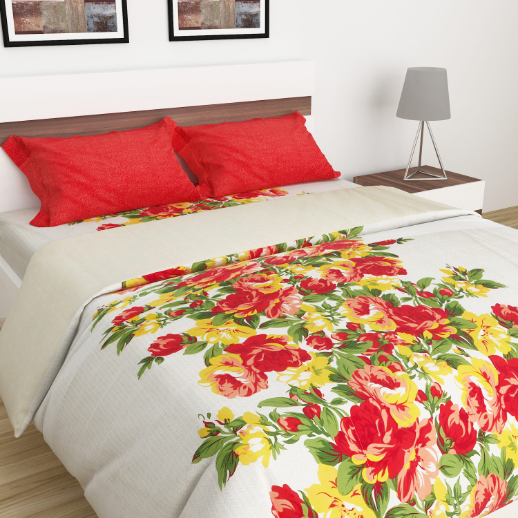 Marlin Daffodil Printed 4-Piece Bed In A Bag Set- 228 x 254 cm