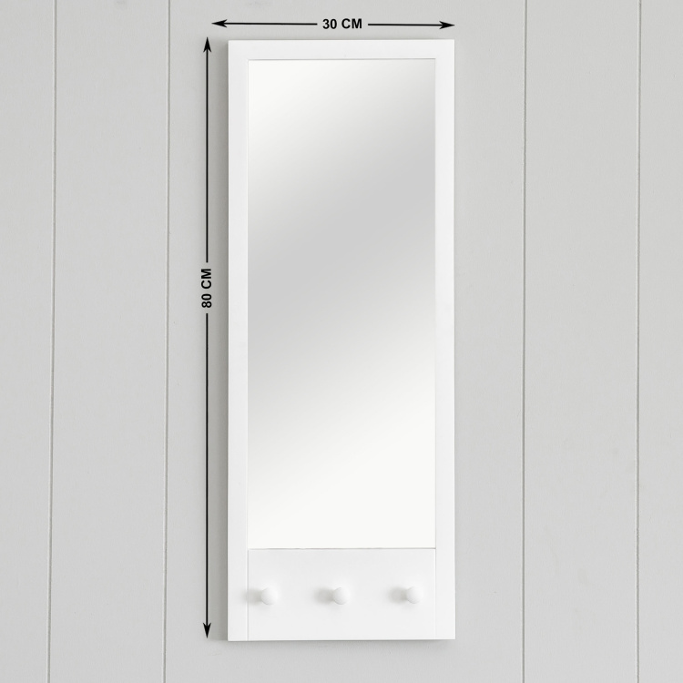 Amber Wall Mounted Mirror White, Wall Mounted Mirrors
