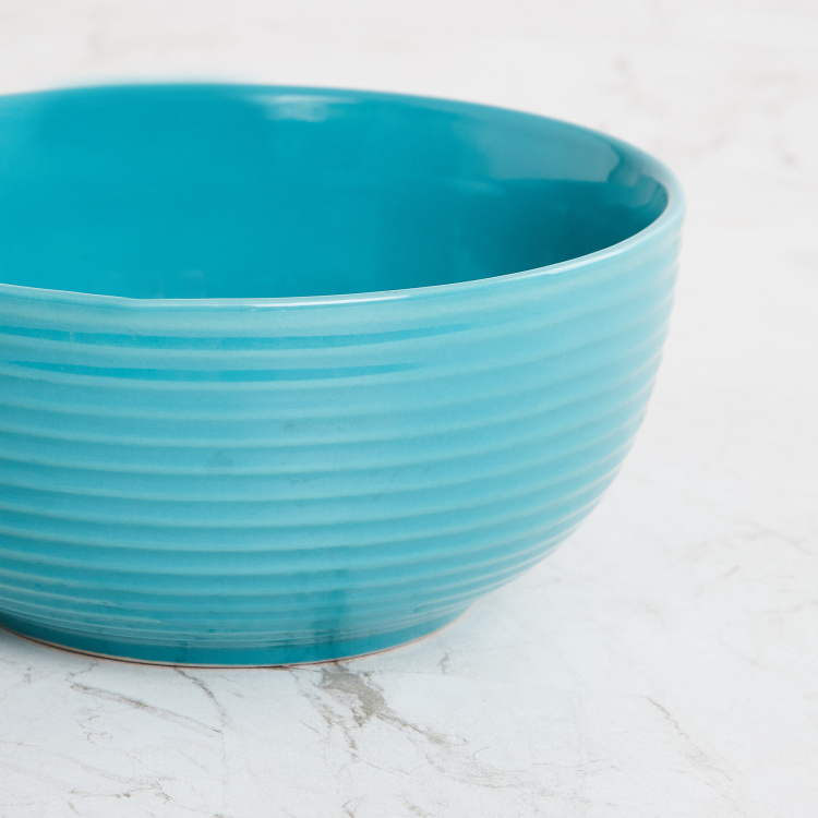 Colour Connect Blue Textured Stoneware Microwave Safe Cereal Bowl - 750ml