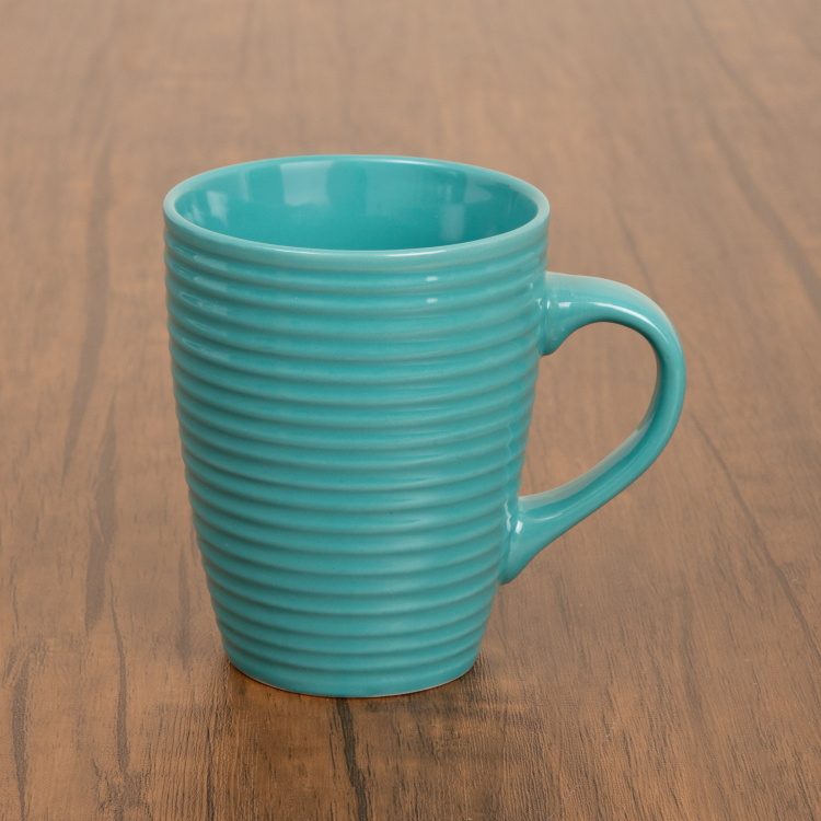 Colour Connect Textured Mugs - Stoneware -260 ml -Mug 12 cm  L x 8.5 cm  W x 10 cm  H -Blue