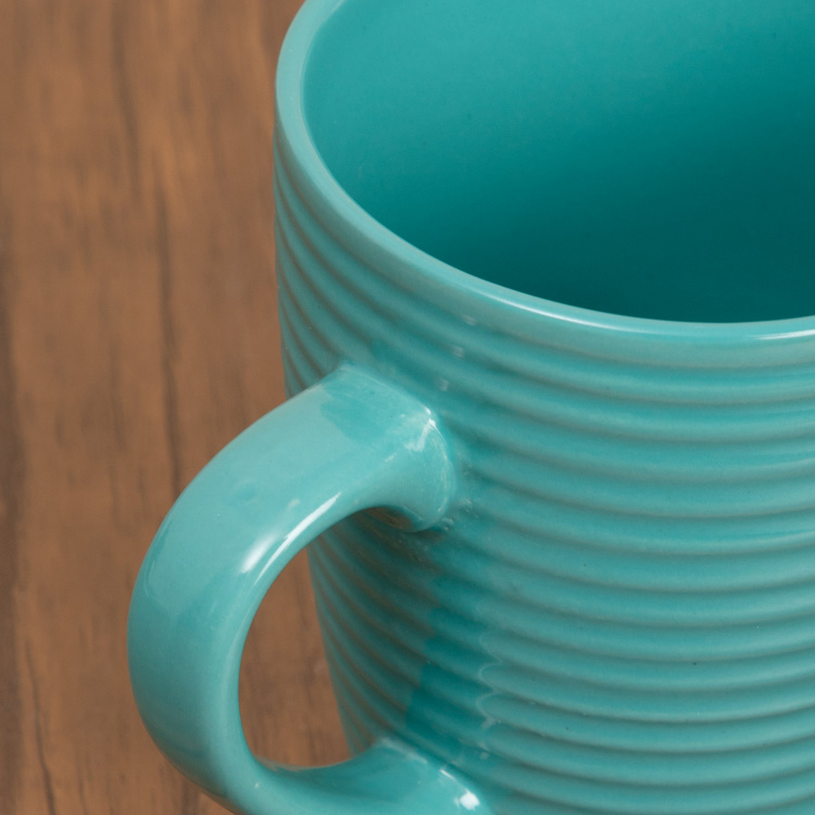 Colour Connect Textured Mugs - Stoneware -260 ml -Mug 12 cm  L x 8.5 cm  W x 10 cm  H -Blue