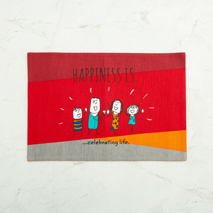 Happiness Printed Placemat - 33 X 48 cm