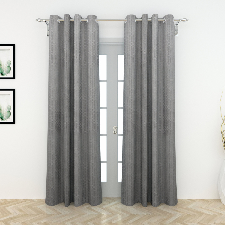 Shawn Textured Blackout Door Curtain Pair - 120 x 225 cm