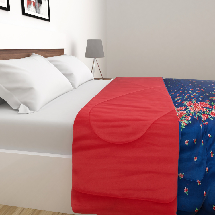 Urbane Floral Print Reversible Double Bed Quilt - 228 x 254 cm