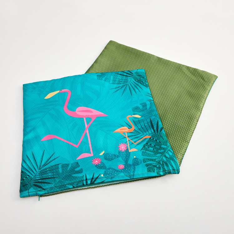 Elle Flamingo Print Filled Cushion - 40 x 40 cm