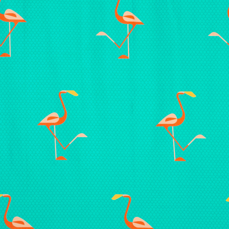 Elle Flamingo Print Door Curtain Pair - 135 x 225 cm