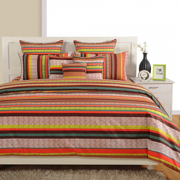 SWAYAM Striped Cotton Double Bedsheet-Set Of 3 Pcs.