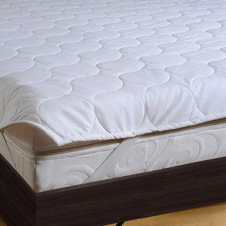 SWAYAM Textured Cotton Double Bed Mattress Protector - 182 x 198 cm