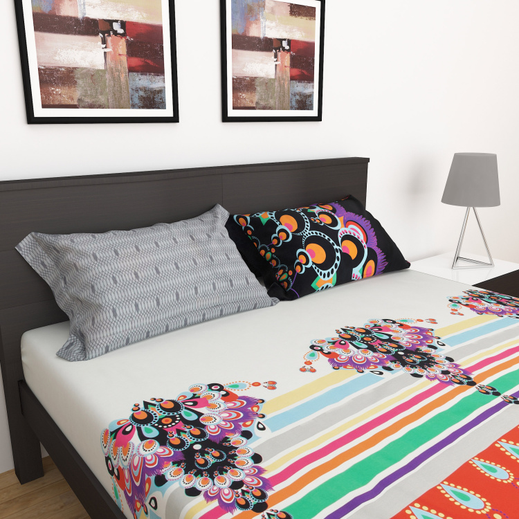 Designer Homes Printed 3-Pc. Double Bedsheet Set- 240 X 274 cm