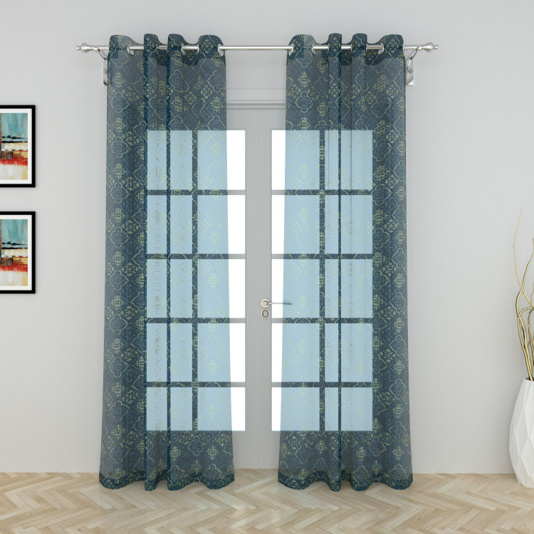 Neeta Lulla Soveirgn Embroidered Sheer Door Curtain Pair - 225 x 110 cm