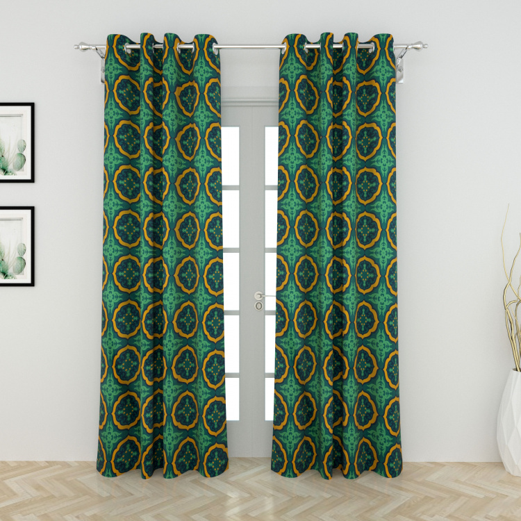 Designer Homes Printed Door Curtain Pair - 135 x 225 cm