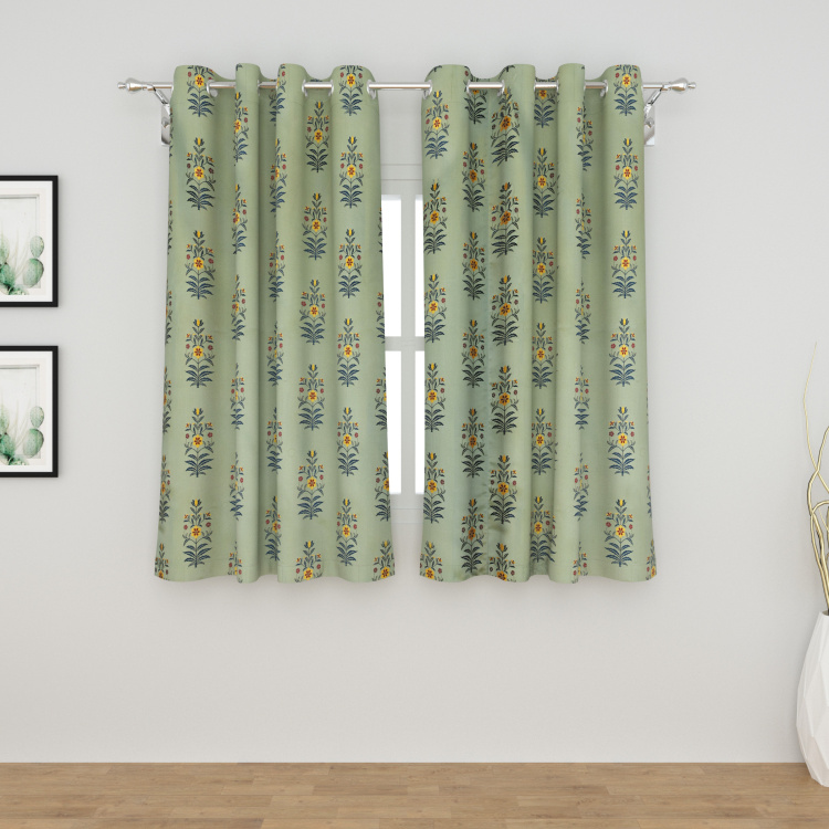 Soveirgn Floral Print Semi-Blackout Window Curtain Pair - 135 x 160 cm