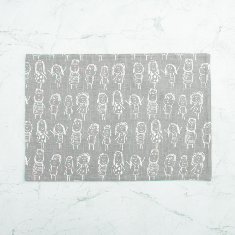 Happiness Printed Placemat  - Cotton -  Placemat - 48 cm  L x 33 cm  W - Multicolour